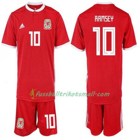 Fußballtrikots Wales RAMSEY 10 Kinder 2018-2019 Kurzarm Heimtrikotsatz kaufen
